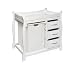 Badger Basket Company Sleigh Style Changing Table with Hamper/3 Baskets in White