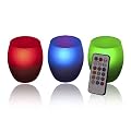Frostfire Mooncandles Frosted Glass Colour Changing Candles with Remote Control, Set of 3