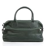 Grand sac &agrave; main HOLY Vert, sign&eacute; FEYNSINN - Besace "weekender style" en cuir