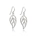 Olive N Figs Sterling Silver Simple Leaf Dangle Earrings