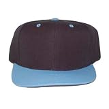 Blank Vintage Retro Black / Light Blue Baseball Snap Back Hat Cap