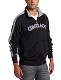MLB Men's Colorado Rockies Profector Mock Neck Full Zip Raglan Jacket ( X-Large)Black/Purple