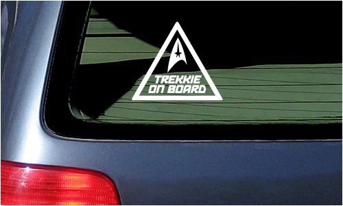  Trekkie On Board Vinyl Decal - Star Trek Fan White Window Sticker