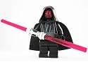 LEGO STAR WARS - DOUBLE RED LIGHT SABER WITH CHROME SILVER HILT (FIGURE NOT INCLUDED)