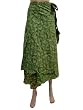 Reversible Multi Wear Wrap Around Skirt for Women Forest Green Silk Sari Skirts 36"l