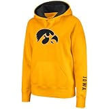 Iowa Hawkeyes Ladies Gold Big Logo Pullover Hoodie Sweatshirt (Large)