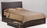 Coriander Eastern King Platform Bed w/ Dark Chocolate Finish plus 4-Drawer  ....