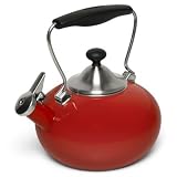 Chantal Bridge 37-1LB RE Enamel on Steel Bridge Teakettle, Chili Red