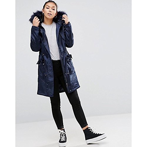 エイソス アウター パーカ＆スウェット ASOS Parka in Satin Navy [並行輸入品]