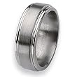 Ridged Edge Brushed and Polished Titanium Ring (8.0 mm) - Sizes 7-13.5