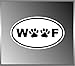 Woof Dog Pet Lovers with Paws Vinyl Euro Decal Bumper Sticker 3"x5"
