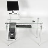 RTA Home and Office Glass Top Computer Desk