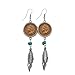 American Coin Treasures 100 Year Old Indian Head Penny Feather Silvertone Coin Earrings