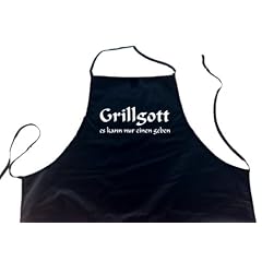 GRILLGOTT - ES KANN NUR EINEN GEBEN; Grillen - Sch�rze (Latzsch�rze - Grillen, Kochen, Berufsbekleidung), schwarz
