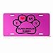 Black Russian Terrier Dog Dogs Pink Animal Metal License Plate Wall Sign Tag
