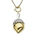 14k Yellow Gold Electroform Diamond Acorn Pendant (.03 cttw, I-J Color, I2-I3 Clarity), 18"