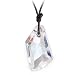 Genuine Swarovski Crystal De-art Big Rock Pendant Cord Necklace - Crystal Clear