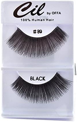 6 Pairs Offa 100% Human Hair Natural False Eyelash Extensions #80