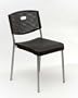 Heavy Duty Plastic Chair (Black/Silver) (29.13"H x 14.14"W x 16.96"D)