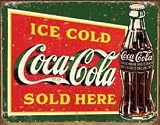 41AzhDPUutL. SL160  Tin Sign   Coke   Ice Cold Green