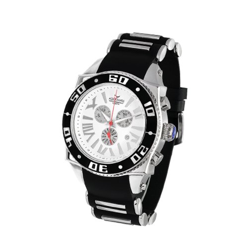 Aquaswiss Chronograph Swiss Quartz Large 50 MM Watch White Dial Stainless Steel Black Bezel Day Date #62XG0126 Aquaswiss Chronograph Swiss Quartz Large 50 MM Watch White Dial Stainless Steel Black Bezel Day Date #62XG0126