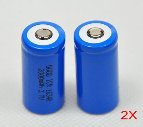 2x Cr123a 16340 2000mah Li-ion 3.7v Rechargeable Battery for Ultrafire Light Etc