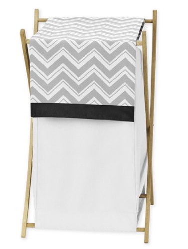 Baby/Kids Clothes Laundry Hamper for Black and Gray Chevron Zig Zag Bedding by Sweet Jojo Designs