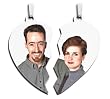 Custom Photo Heart Pendant  Sterling Silver Double Heart Pendant Split in Two Created From Your Favorite Photo