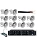 10 Horn Speaker Kit With 120w Amplifier Cable And Paging Mi