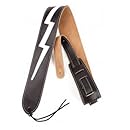 Fender 2.5-Inch Leather Lightning Bolt Strap, Black