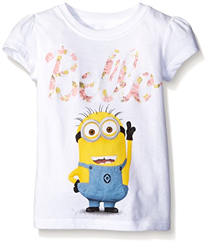 Despicable Me Toddler Girls Floral Bello Minion, White, 3T