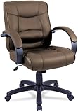 Alera SR42LS50B Strada Series Mid-Back Swivel/Tilt Chair with Brown Leather ....