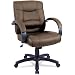 Alera SR42LS50B Strada Series Mid-Back Swivel/Tilt Chair with Brown Leather Upholstery