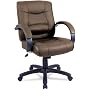 Alera SR42LS50B Strada Series Mid-Back Swivel/Tilt Chair with Brown Leather Upholstery