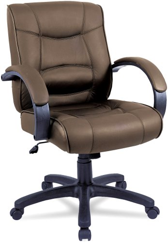 Alera SR42LS50B Strada Series Mid-Back Swivel/Tilt Chair with Brown Leather Upholstery On Sale