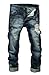 MR. R Men's Washed Distressed Ripped Slim Fit Denim Jean Series All seasons