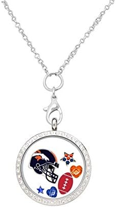 Denver Broncos Floating Locket on 32" Silver Tone Chain