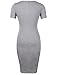 Laksmi Women's V-Neck Short Sleeve Luxury Fitting Banquet Party Midi Dress