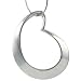 Sterling Silver Large Floating Heart Pendant 1 9/16 in. (40mm), High Polished Finish