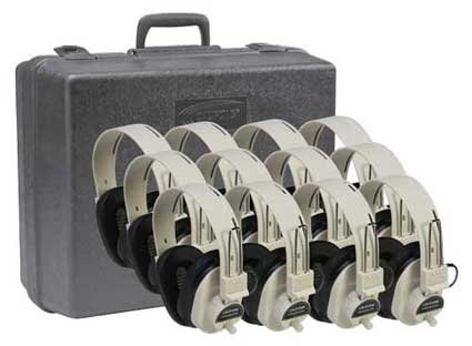  Califone 2924AVPS-12 Twelve(12) Deluxe 2924AVPS Headphones with 2001 Case 