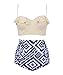 Haicoo Vintage High Waist Floral Women's Bikini Set Strappy Push Up-X030-BgTPB2