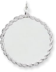 Sterling Silver Engraveable Round with Rope Disc Charm