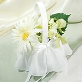 Elegant Chiffon Flower Girl Basket - Ivory