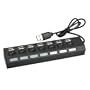 Vktech 7 Ports USB 2.0 HUB With 7 Power Switches And Led Lights For Laptop / Notebook / PC / Computer / Tablets Black