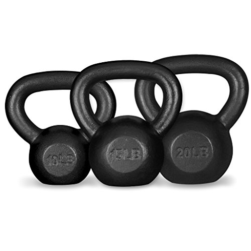 10 lbs 15 lbs and 20 lbs Solid Cast Iron Kettlebell Kettle Bell Combo