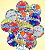 Flowers by 1800Flowers - Air-Rangement - Congratulations Mylar Balloons - One Dozen
