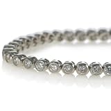 Sterling Silver Bezel-Set Cubic Zirconia Tennis Bracelet by Charles Winston, 7