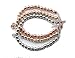 3PCS Mixed Colours Fashion Rhinestone Cross Brass Beaded Stretch Bracelets