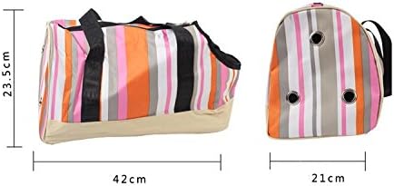 Dog pack cat pack dog backpack dog portable hand bag color stripe pet bag (PINK STRIPE)