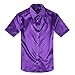 ZERDSKY Men's Regular-Fit Satin Shiny Solid Color Shirt